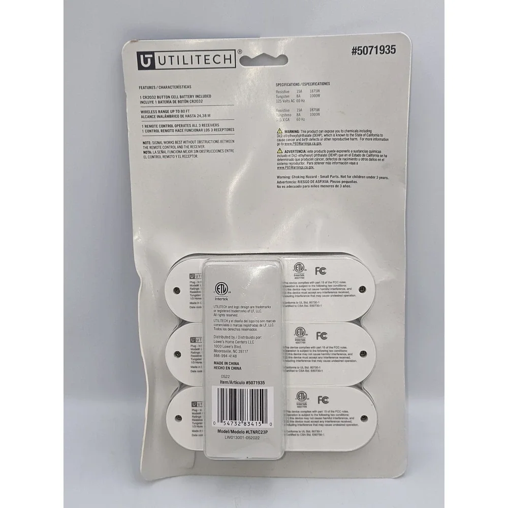 Utilitech 15-Amp Decorator Outlet, White 3-Pack